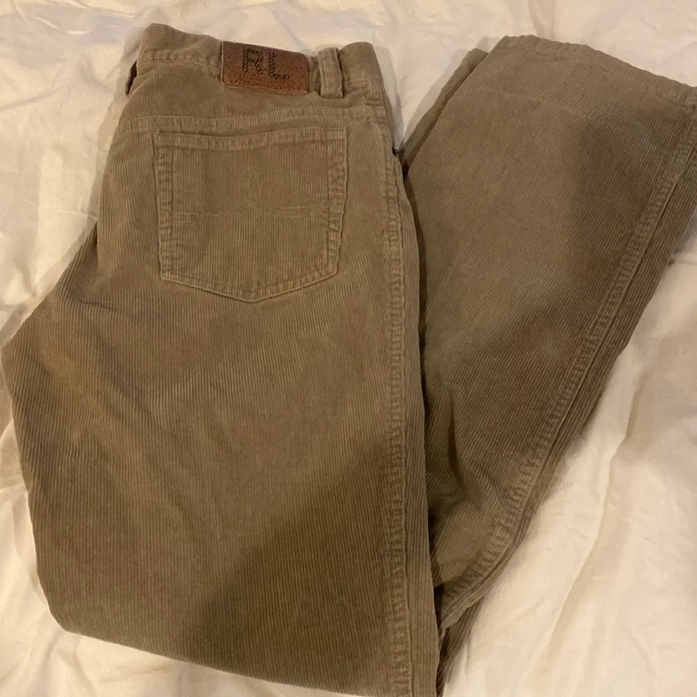 VTG Ralph Lauren Blue Label Corduroy Tan Straight Leg Women's Pants 10 - Picture 1 of 5